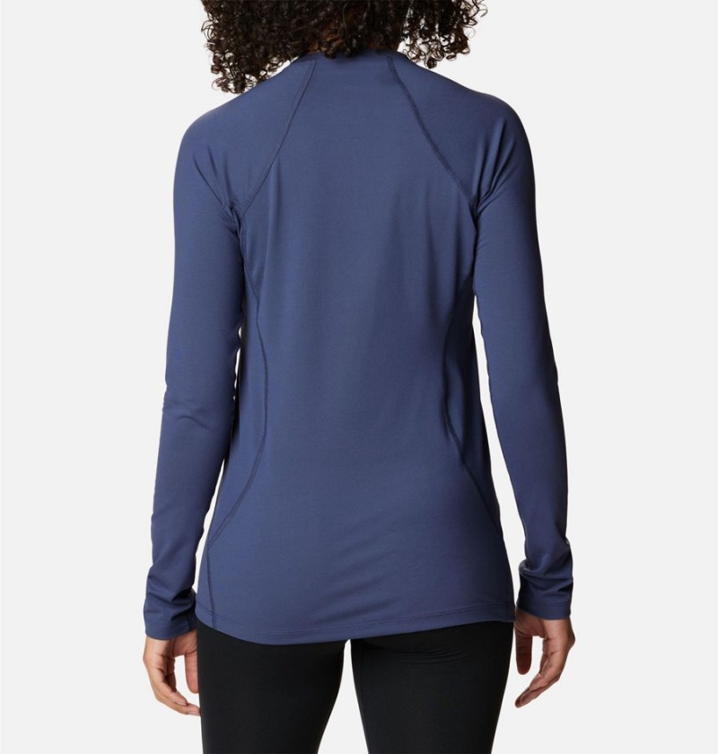 Navy Women's Columbia Omni Heat Midweight Baselayer Crew T-Shirt | OBRZG-1534