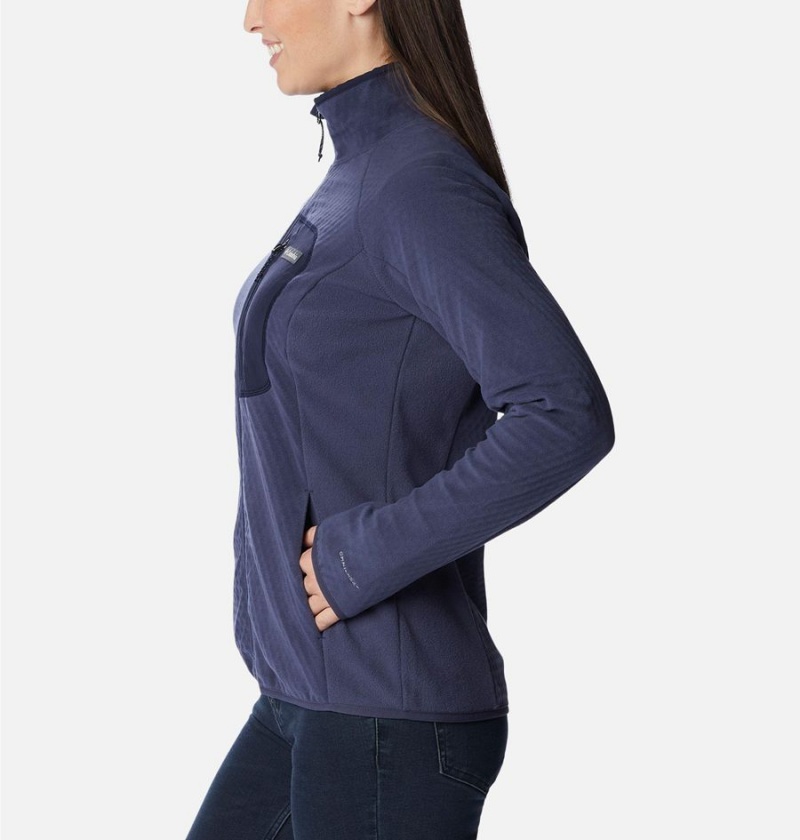 Navy Women's Columbia Outdoor Tracks Full Zip Fleece Jacket | RFAMT-7942