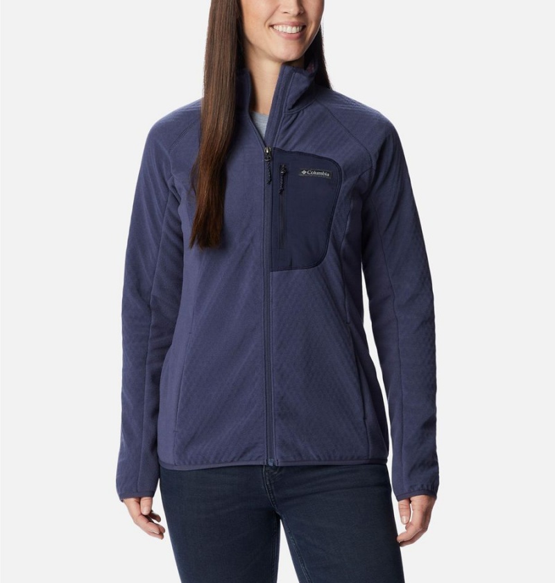 Navy Women\'s Columbia Outdoor Tracks Full Zip Fleece Jacket | RFAMT-7942