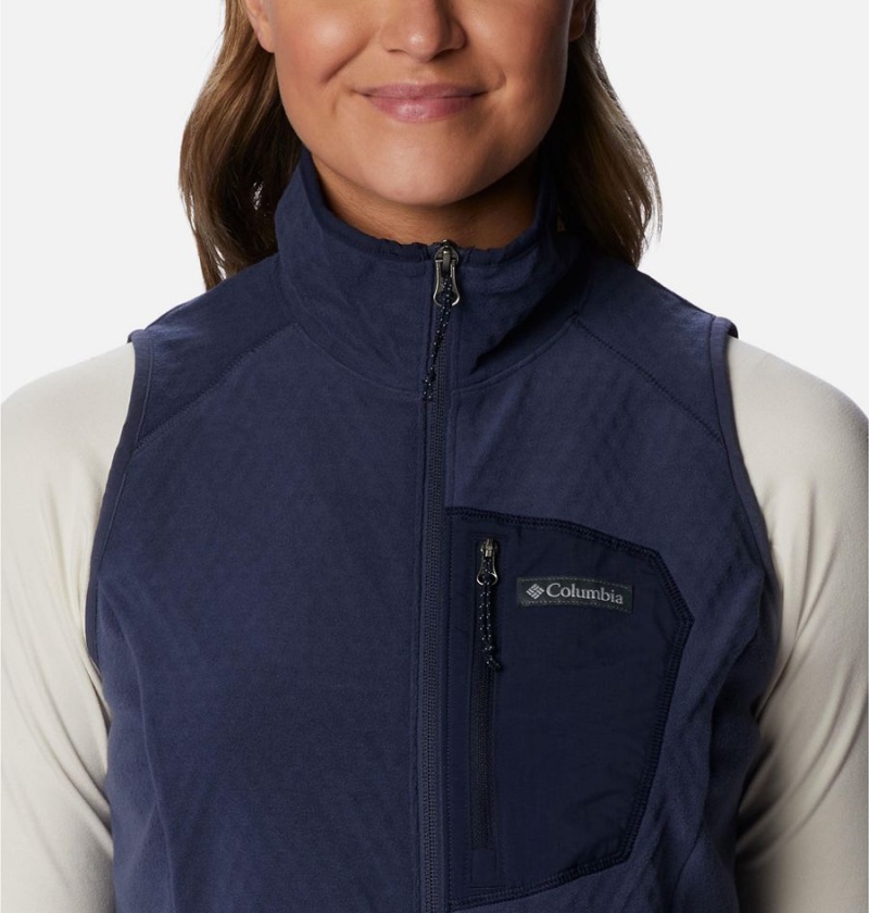 Navy Women's Columbia Outdoor Tracks Vest | MRWAU-6249