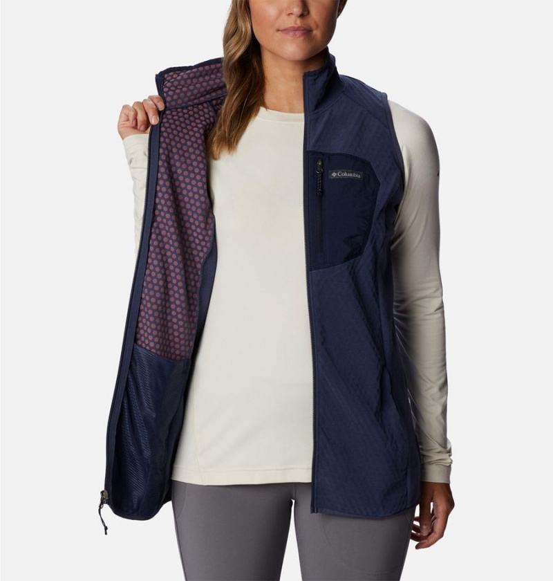 Navy Women's Columbia Outdoor Tracks Vest | MRWAU-6249