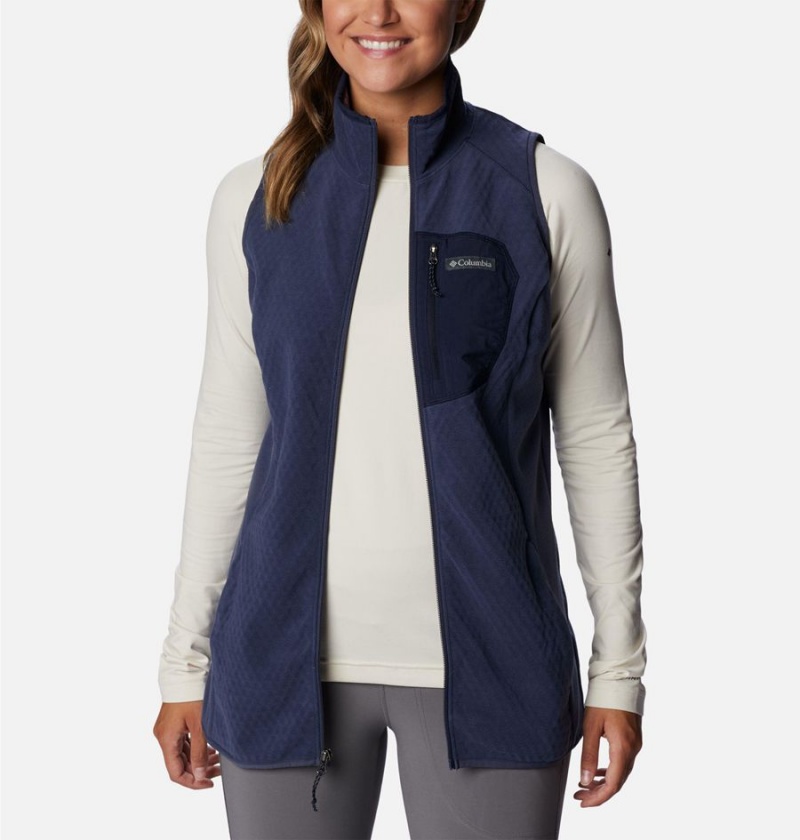 Navy Women's Columbia Outdoor Tracks Vest | MRWAU-6249