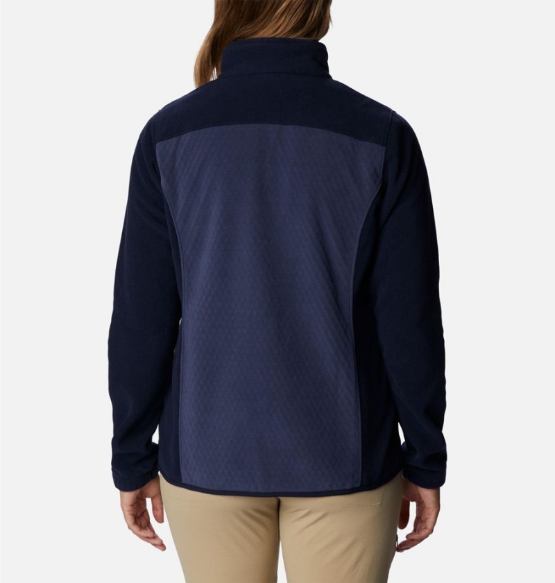 Navy Women's Columbia Overlook Trail Full Zip Fleece Jacket | CUFVY-2674