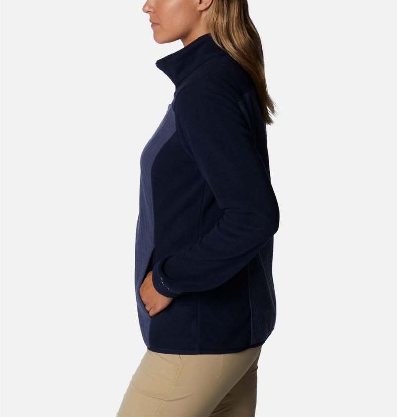 Navy Women's Columbia Overlook Trail Full Zip Fleece Jacket | CUFVY-2674