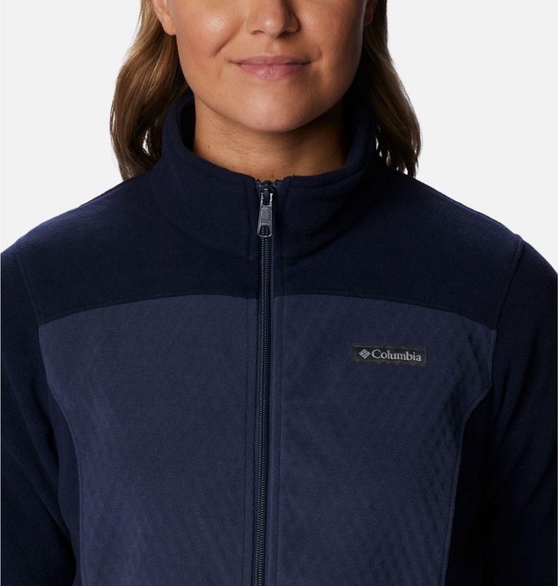 Navy Women's Columbia Overlook Trail Full Zip Fleece Jacket | CUFVY-2674