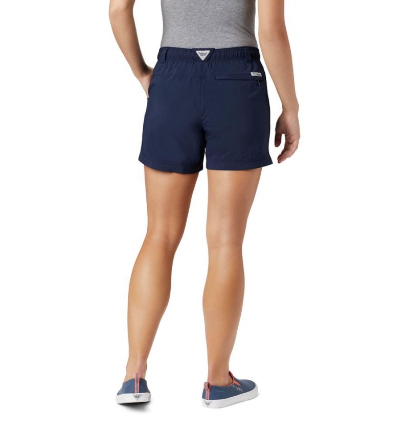 Navy Women's Columbia PFG Backcast Water Shorts | SLXDV-9351