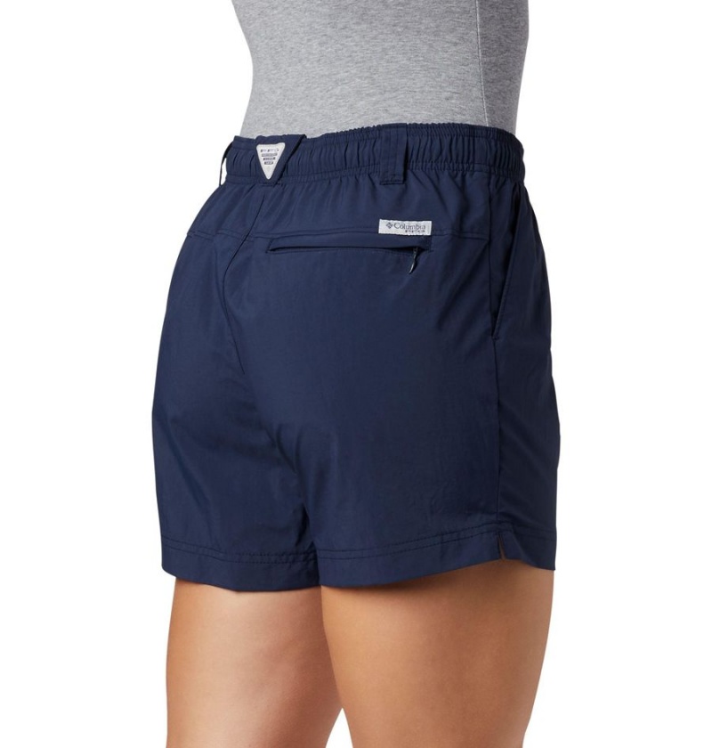 Navy Women's Columbia PFG Backcast Water Shorts | SLXDV-9351