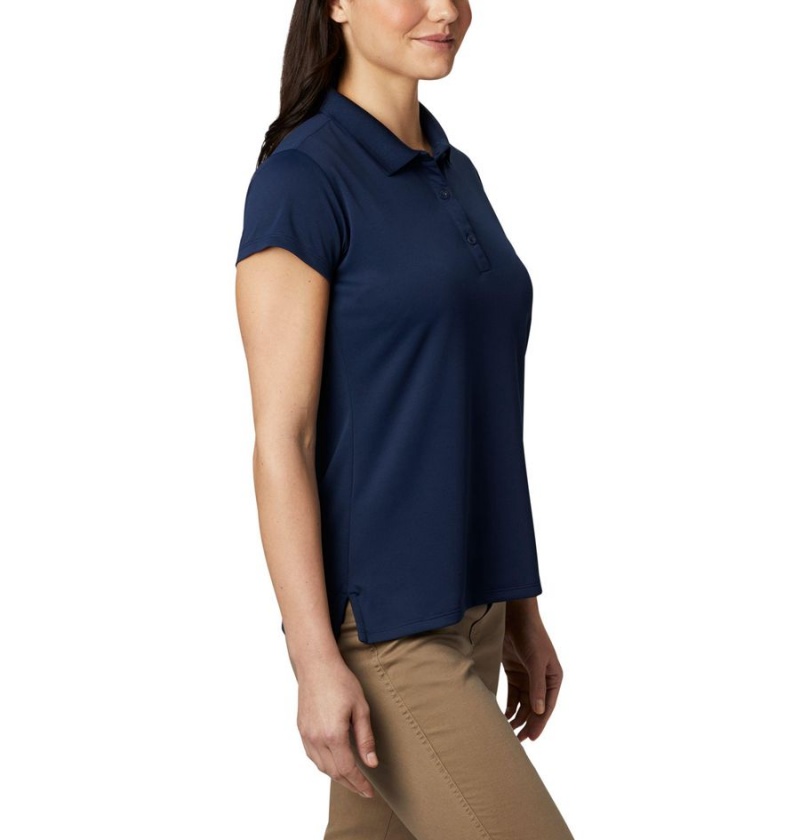 Navy Women's Columbia PFG Innisfree Short Sleeve Polo T-Shirt | MVSHX-9158