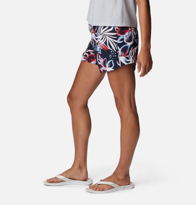 Navy Women's Columbia PFG Super Tamiami Pull-On Shorts | LYEFW-2856