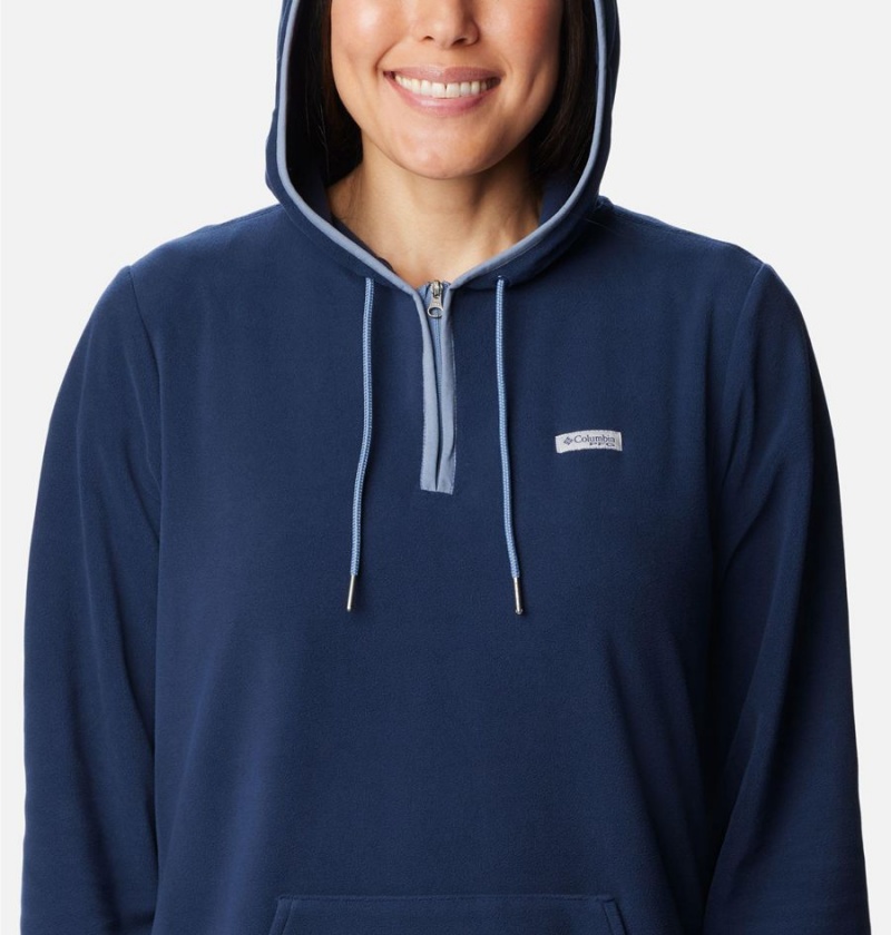 Navy Women's Columbia PFG Tidal Fleece Hoodie | WKXRL-3759