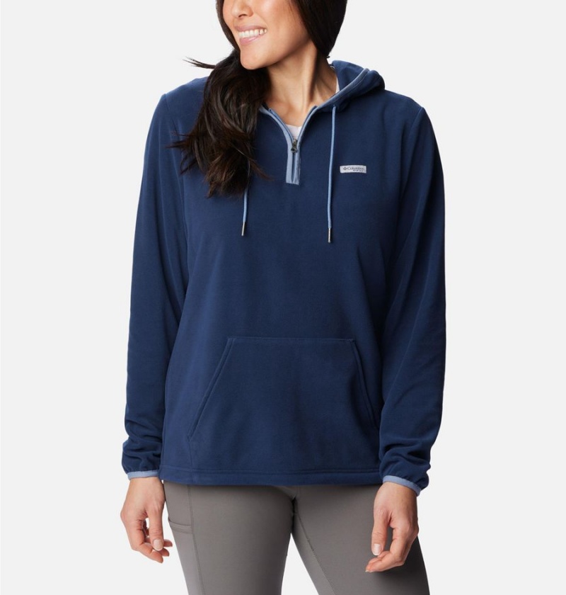 Navy Women\'s Columbia PFG Tidal Fleece Hoodie | WKXRL-3759