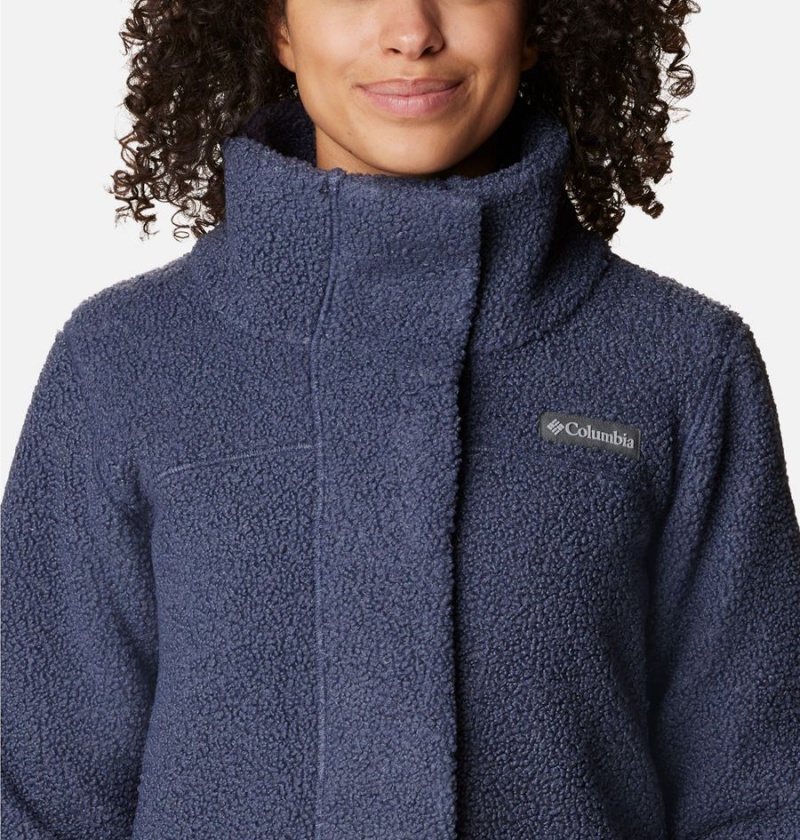 Navy Women's Columbia Panorama Long Fleece Jacket | UAPHX-0731