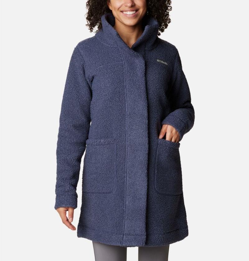 Navy Women\'s Columbia Panorama Long Fleece Jacket | UAPHX-0731