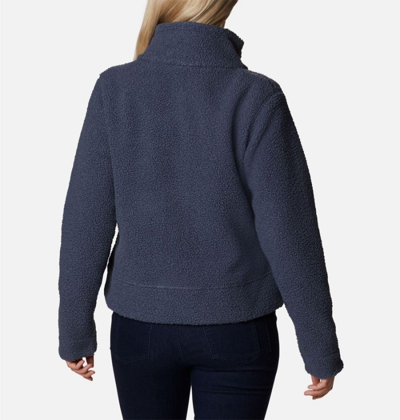 Navy Women's Columbia Panorama Snap Fleece Jacket | DRLCF-2839