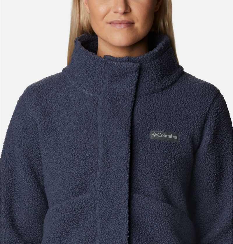 Navy Women's Columbia Panorama Snap Fleece Jacket | DRLCF-2839