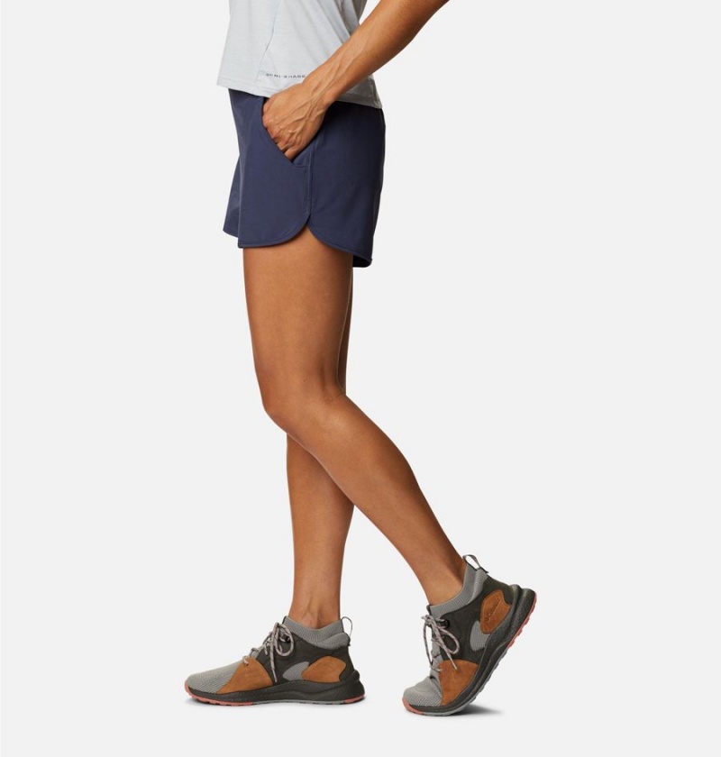 Navy Women's Columbia Pleasant Creek Stretch Shorts | VJHUQ-2735