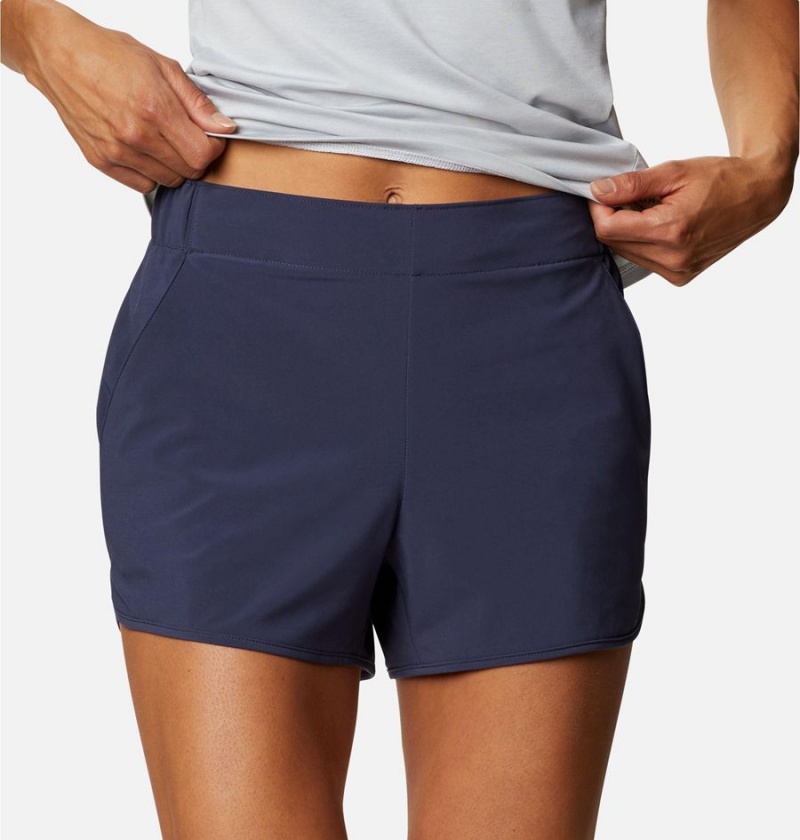 Navy Women's Columbia Pleasant Creek Stretch Shorts | VJHUQ-2735