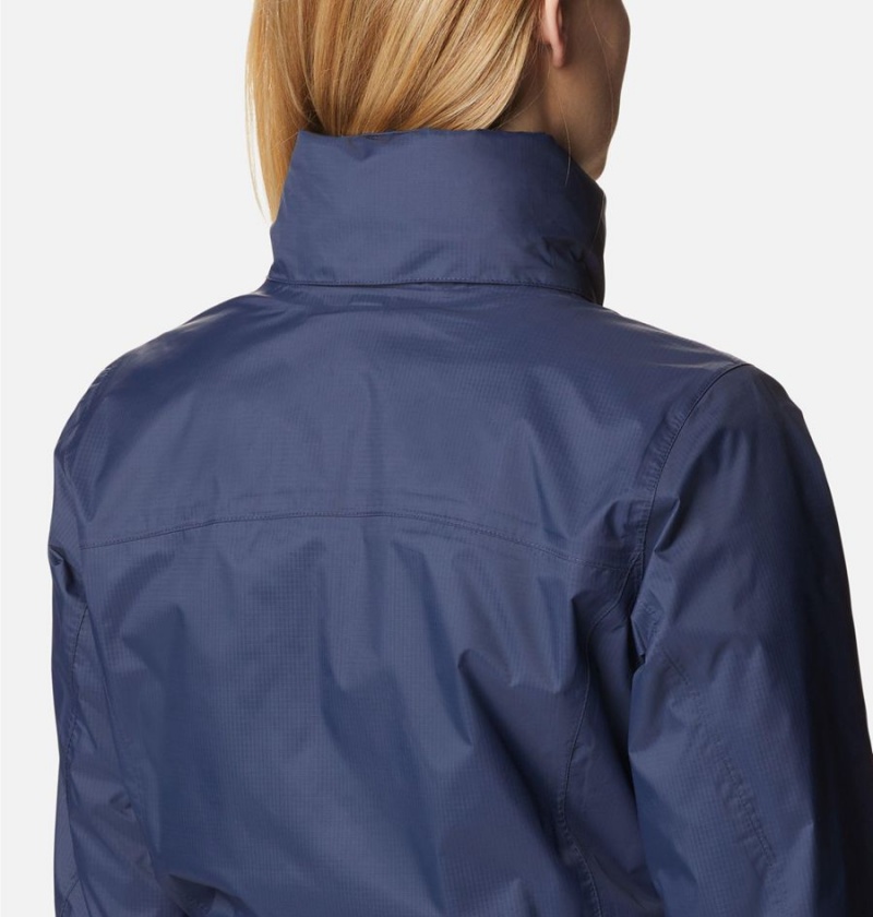 Navy Women's Columbia Pouration Rain Jacket | IVNKU-9208