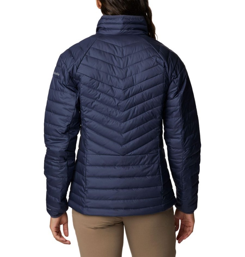 Navy Women's Columbia Powder Lite II Full Zip Puffer Jacket | QTHWU-9460