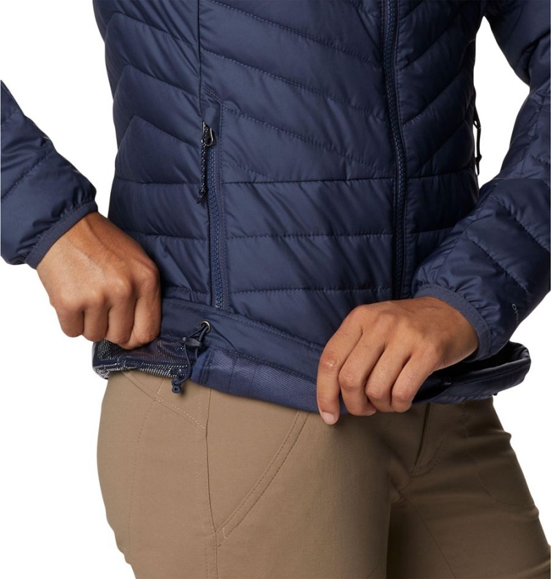 Navy Women's Columbia Powder Lite II Full Zip Puffer Jacket | QTHWU-9460