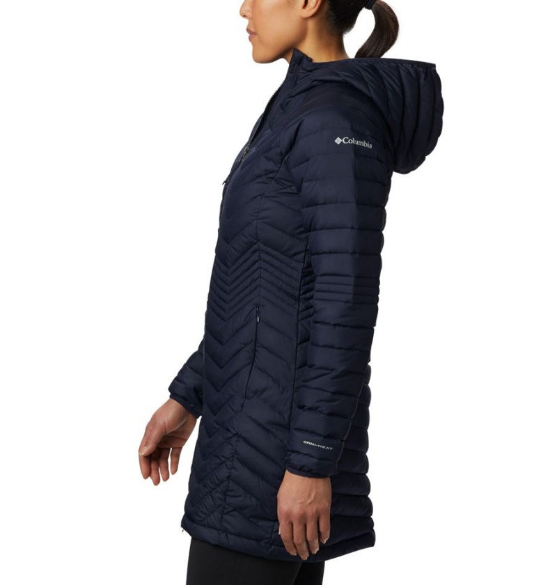 Navy Women's Columbia Powder Lite Mid Puffer Jacket | JNCRO-6395