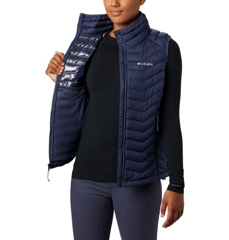 Navy Women's Columbia Powder Lite Vest | IQEGP-9628