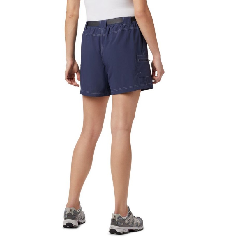 Navy Women's Columbia Sandy River Cargo Shorts | IZYOH-4815