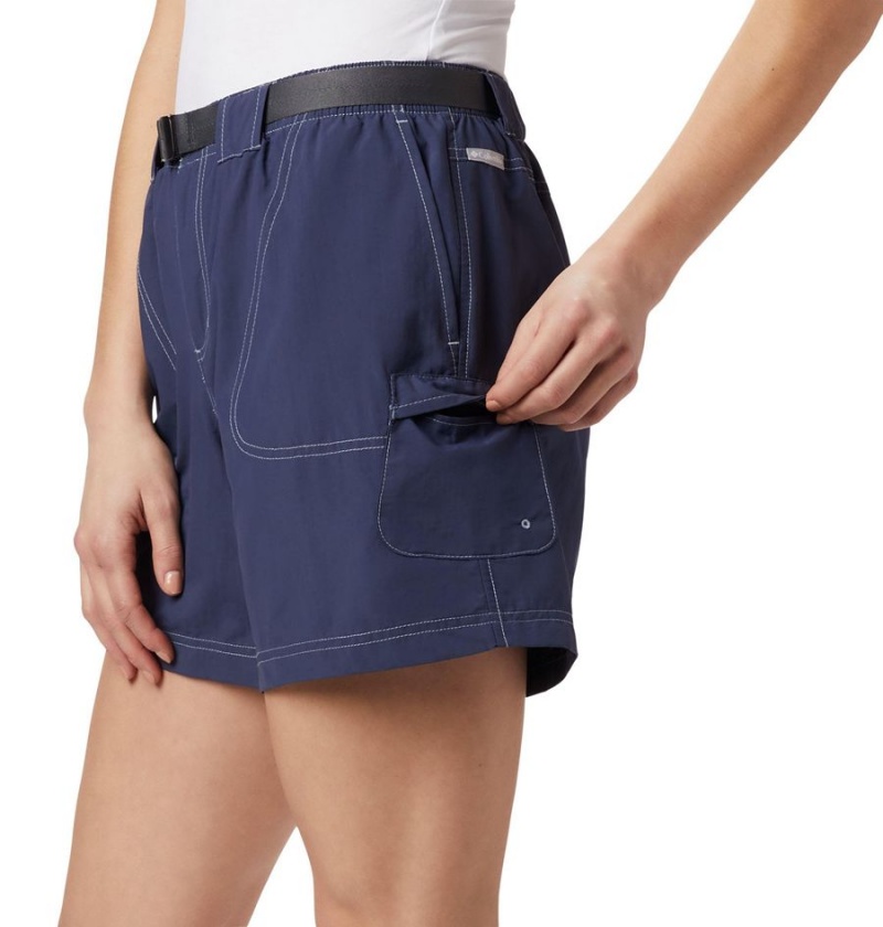 Navy Women's Columbia Sandy River Cargo Shorts | IZYOH-4815