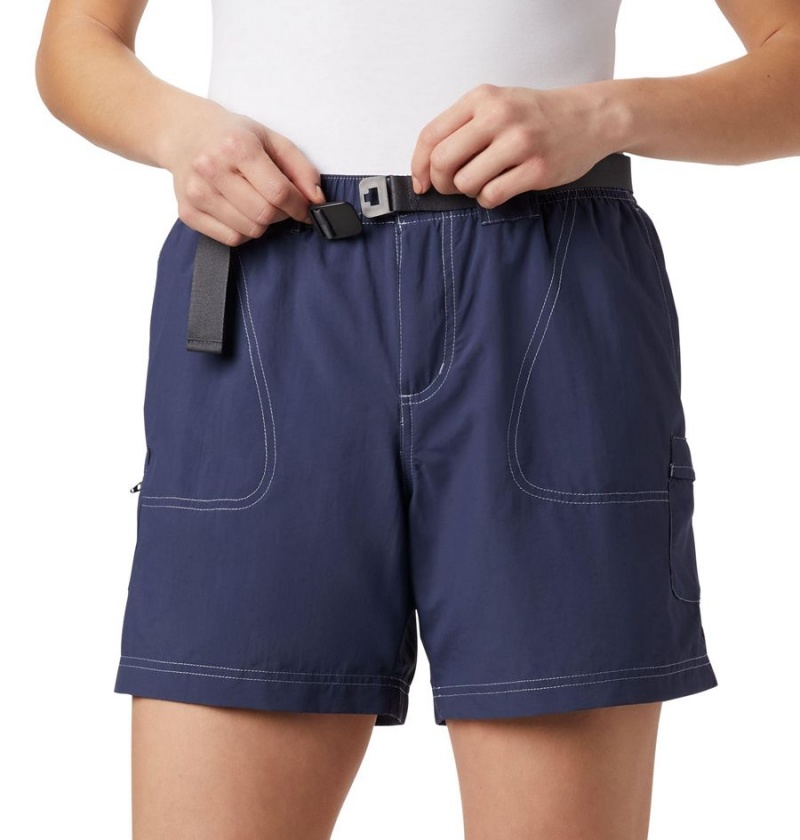 Navy Women's Columbia Sandy River Cargo Shorts | IZYOH-4815