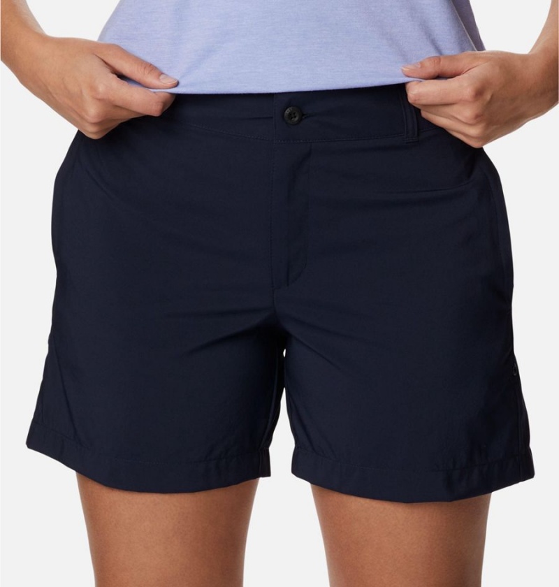 Navy Women's Columbia Silver Ridge Utility Shorts | KDTIQ-5462