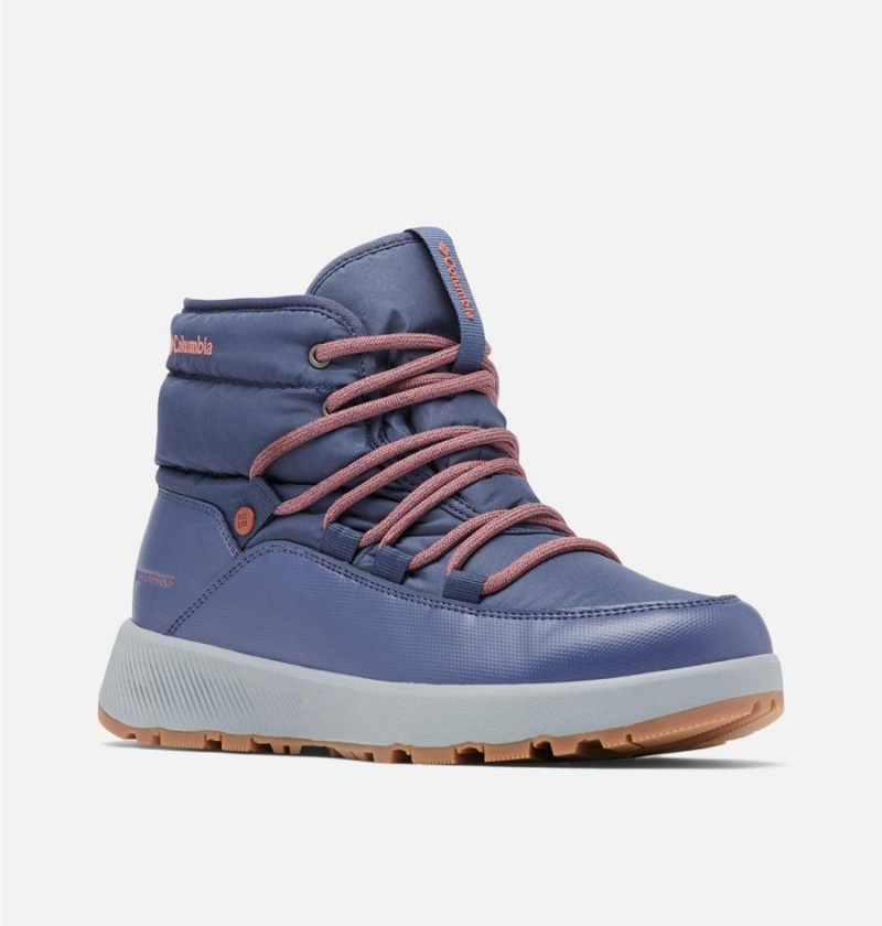 Navy Women's Columbia Slopeside Village Omni Heat Mid Boots | UQCDK-8529