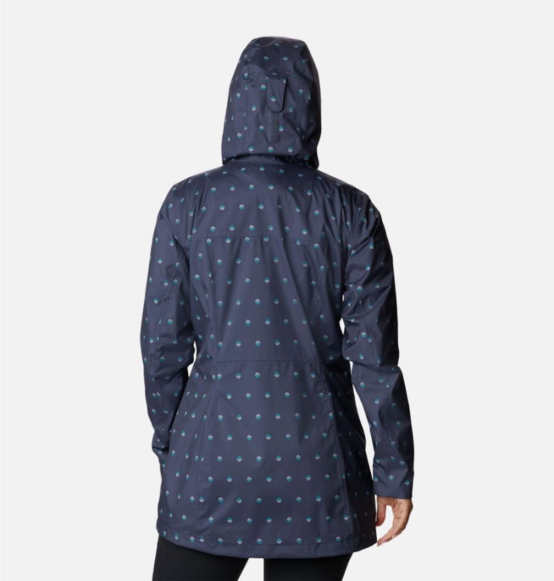 Navy Women's Columbia Splash A Little II Rain Jacket | UWEMF-7430