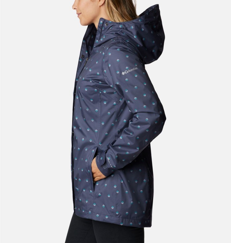 Navy Women's Columbia Splash A Little II Rain Jacket | UWEMF-7430