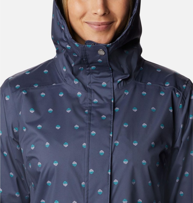 Navy Women's Columbia Splash A Little II Rain Jacket | UWEMF-7430