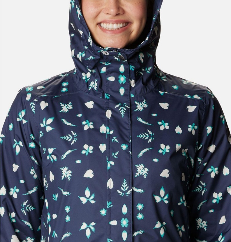 Navy Women's Columbia Splash A Little II Rain Jacket | HJKVN-7209