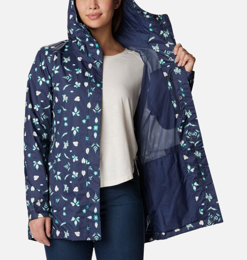 Navy Women's Columbia Splash A Little II Rain Jacket | HJKVN-7209