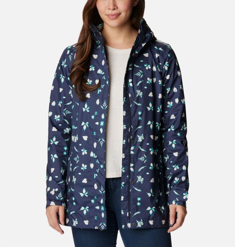 Navy Women's Columbia Splash A Little II Rain Jacket | HJKVN-7209