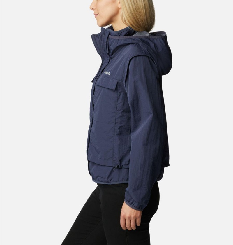 Navy Women's Columbia Spring Canyon Wind Interchange 3 In 1 Jackets | HOCVW-4912