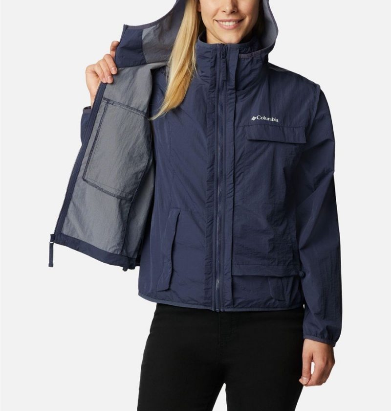 Navy Women's Columbia Spring Canyon Wind Interchange 3 In 1 Jackets | HOCVW-4912