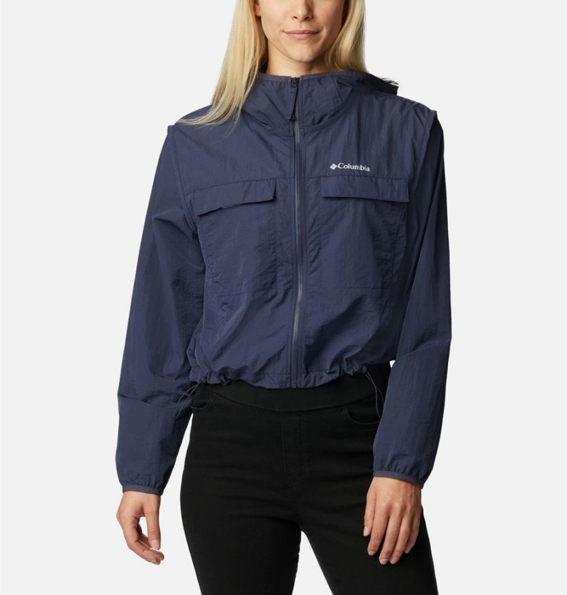 Navy Women's Columbia Spring Canyon Wind Interchange 3 In 1 Jackets | HOCVW-4912