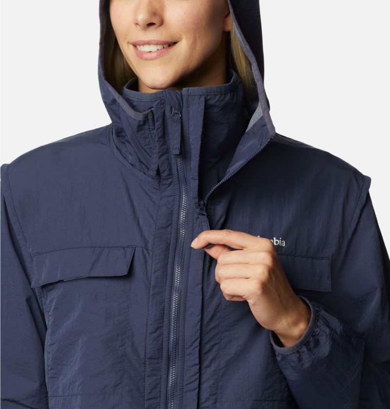 Navy Women's Columbia Spring Canyon Wind Interchange 3 In 1 Jackets | HOCVW-4912