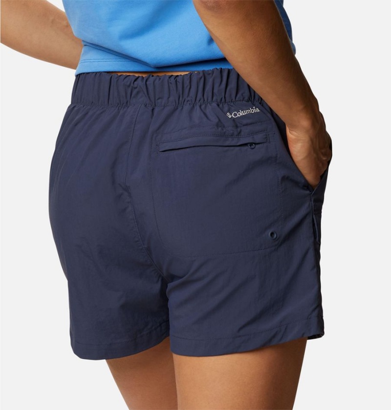 Navy Women's Columbia Summerdry Cargo Shorts | DISHT-4816