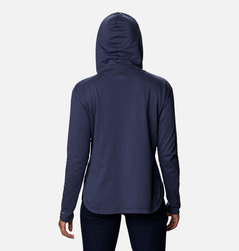 Navy Women's Columbia Sun Trek Pullover Hoodie | KGVJZ-2865