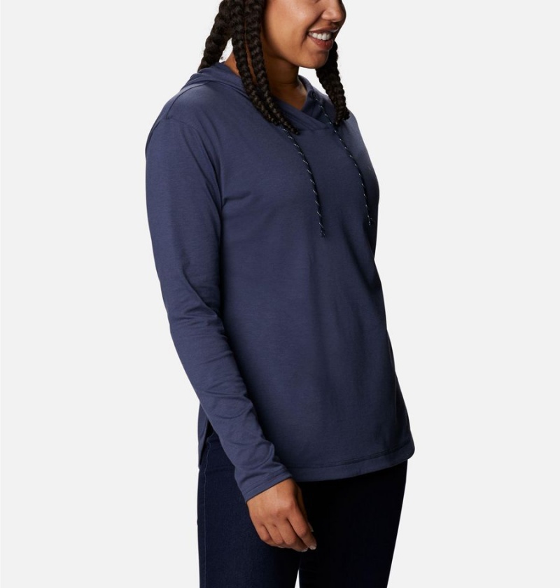 Navy Women's Columbia Sun Trek Pullover Hoodie | KGVJZ-2865