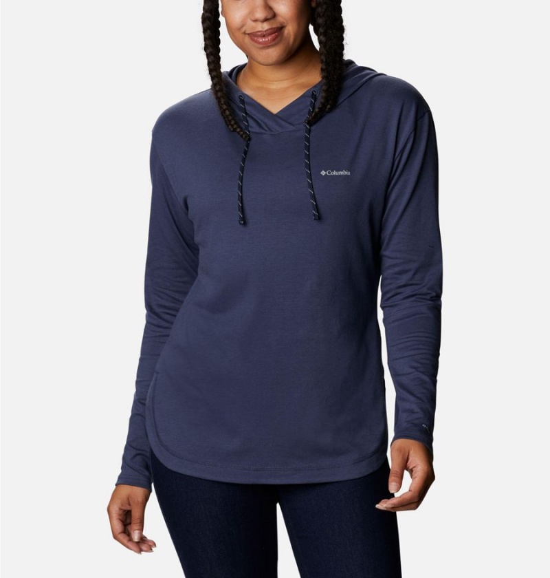 Navy Women\'s Columbia Sun Trek Pullover Hoodie | KGVJZ-2865