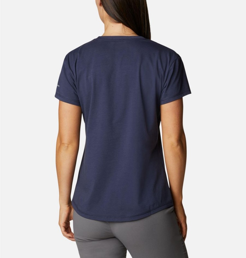 Navy Women's Columbia Sun Trek T-Shirt | FNOZD-6293