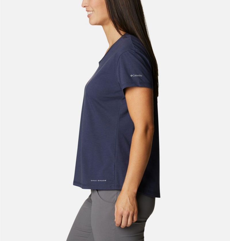 Navy Women's Columbia Sun Trek T-Shirt | FNOZD-6293