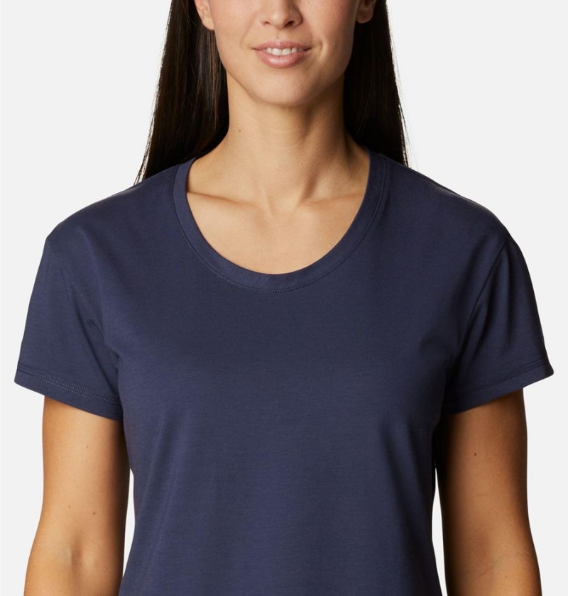 Navy Women's Columbia Sun Trek T-Shirt | FNOZD-6293