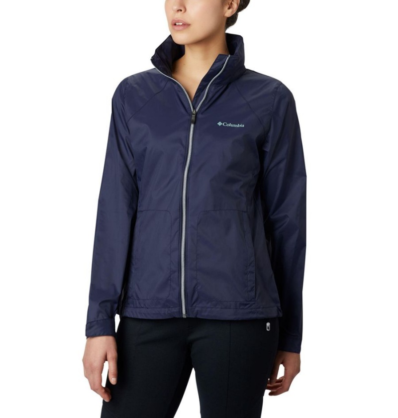 Navy Women\'s Columbia Switchback III Rain Jacket | GJXAB-0678