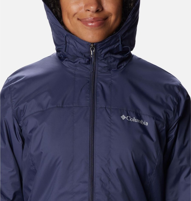 Navy Women's Columbia Switchback Sherpa Lined Rain Jacket | SGFHY-3408